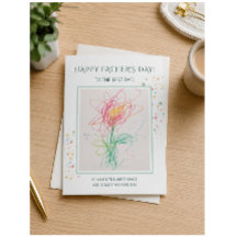 Carte de vœux photo Fête des Pères œuvre d'art enf