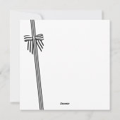 Carte de vœux photo fête ruban rayé vert (Dos)