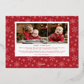 Carte de vœux photo Fêtes de fin d'année en feuill (Verso)