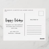 carte de vœux photo fêtes joyeuses en feuille méta (Verso)