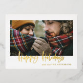 carte de vœux photo fêtes joyeuses en feuille méta (Recto)