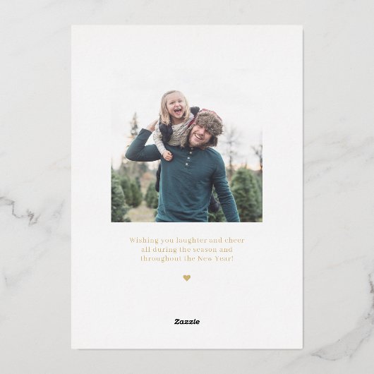 Carte de vœux photo FOIL Collage Propre Solide (Verso)