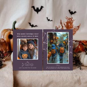 Carte de vœux photo Halloween de la saison effraya
