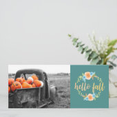 Carte de voeux photo Hello Fall Watercolor (Debout devant)