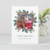 Carte de voeux photo Holly et Berries (Debout devant)