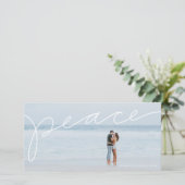 Carte de vœux photo horizontale lettrage pacifique (Debout devant)