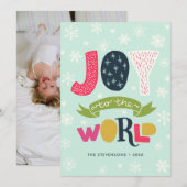 Carte de vœux photo Joy to the World (Devant / Derrière)