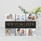 Carte de vœux photo Joyeuse année collage joyeux (Debout devant)