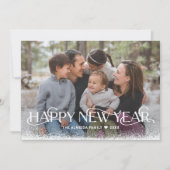 Carte de vœux photo Joyeuse Année Jour de neige (Devant)