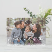 Carte de vœux photo Joyeuse Année Jour de neige (Debout devant)