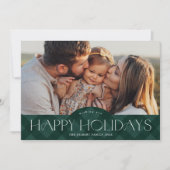 Carte de vœux photo joyeuse Plaid Vert Rustique 2 (Devant)