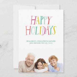 Carte de vœux photo Joyeuses Fêtes en lettrage man