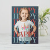 Carte de vœux photo Joyeuses Fêtes Moderne (Debout devant)