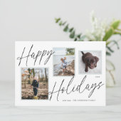 Carte de vœux photo Joyeuses Fêtes Noir et Blanc (Debout devant)