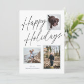 Carte de vœux photo Joyeuses Fêtes Noir et Blanc S (Debout devant)