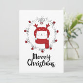 CARTE DE VOEUX PHOTO | Joyeux Noël Chat Renne (Debout devant)