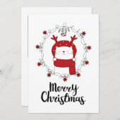 CARTE DE VOEUX PHOTO | Joyeux Noël Renne Chat (Devant / Derrière)