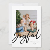 Carte de vœux photo Joyeux Script Noir Blanc (Devant)