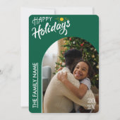 Carte de vœux photo Joyuses Fêtes écriture moderne (Devant)