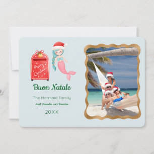 Carte de voeux photo Mermaid Buon Natale