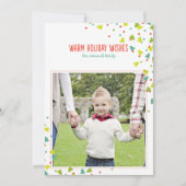 Carte de vœux photo moderne et plate avec confetti (Devant)