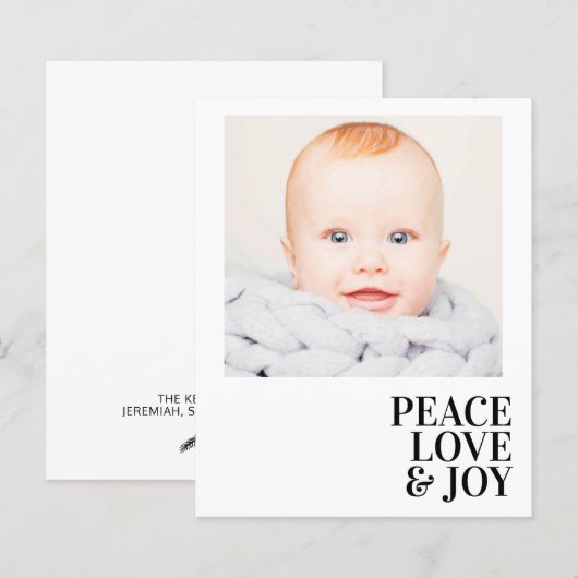 Carte de vœux photo moderne minimale budget Paix A (Devant / Derrière)