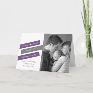 Carte de voeux photo moderne (violet/gris)