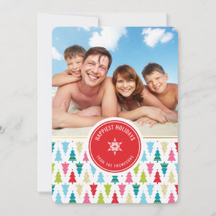 CARTE DE VOEUX PHOTO motif d'arbre de Noël lumineu