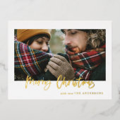 carte de vœux photo Noël feuille métallique (Recto)