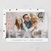 CARTE DE VOEUX PHOTO | Noël Peace Minimal Dots (Devant / Derrière)