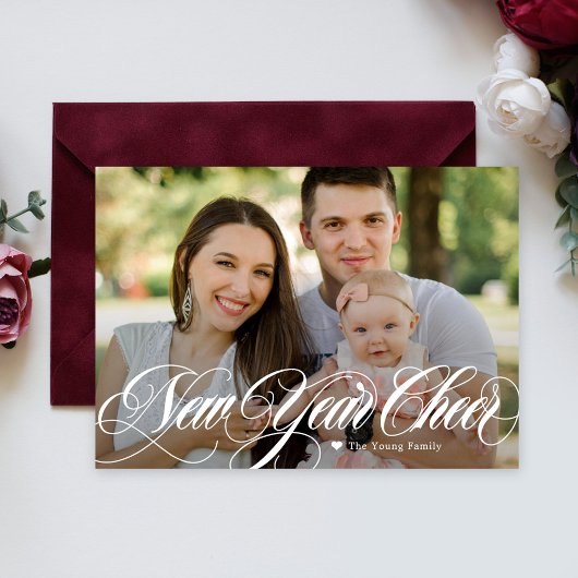 Carte de vœux photo Nouvel An Joyeux Tourbillonnan