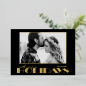 Carte de voeux photo or Joyeuses Fêtes (Debout devant)