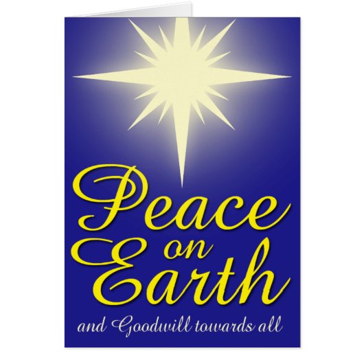 Carte de voeux photo Peace on Earth Star (Devant)