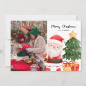 Carte de voeux photo Père Noël pour Noël amusant (Devant)