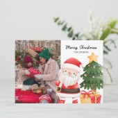 Carte de voeux photo Père Noël pour Noël amusant (Debout devant)