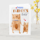 Carte de voeux photo père ours (Fleur jaune)