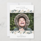 CARTE DE VOEUX PHOTO | Pins de Noël aquarelle (Devant)