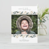 CARTE DE VOEUX PHOTO | Pins de Noël aquarelle (Debout devant)