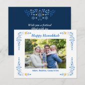Carte de vœux photo plate pour Hanouka (Devant / Derrière)