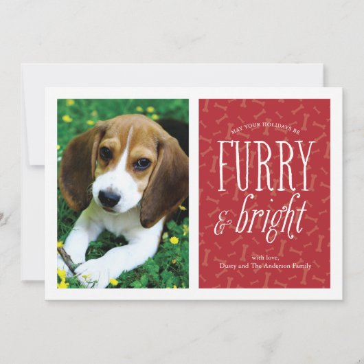 Carte de vœux photo pour animaux de compagnie Furr (Devant)