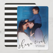 Carte de vœux photo pour le Nouvel An - Écriture S (Devant / Derrière)