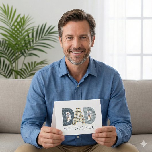 Carte de vœux photo pour papa on l'aime