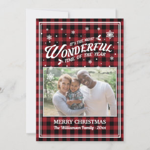 Carte de voeux photo Red Buffalo Check Christmas