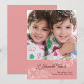 Carte de vœux photo Rosh Hashanah aux fleurs tourb (Devant / Derrière)