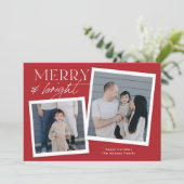 Carte de vœux photo - rouge (Debout devant)