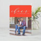 Carte de vœux photo rouge de vacances d'écriture a (Debout devant)