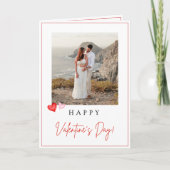 Carte de vœux photo Saint-Valentin, cœurs rouges r (Devant)