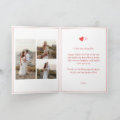 Carte de vœux photo Saint-Valentin, cœurs rouges r (Intérieur)