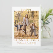 Carte de vœux photo simple de Thanksgiving (Debout devant)