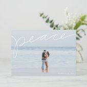 Carte de vœux photo simple lettrage paix pour les  (Debout devant)